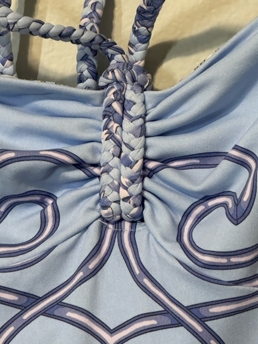 J. McLaughlin Blue Equestrian Scarf Print Halter Maxi Dress Size S Resort - Picture 5 of 11